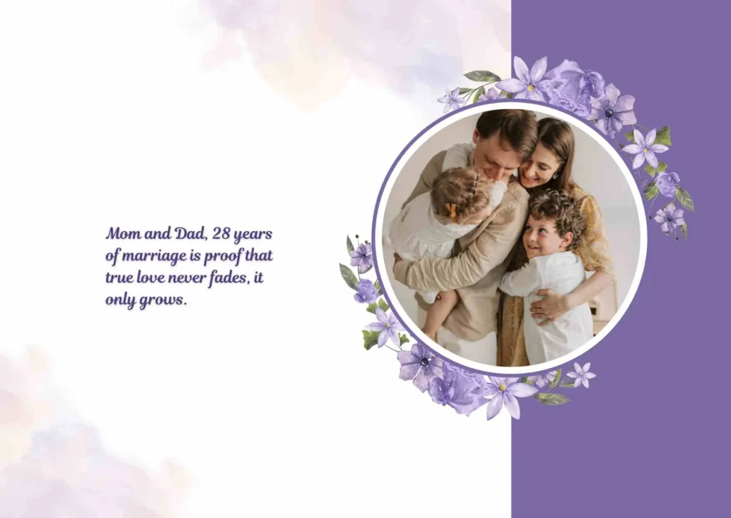  28th Wedding Anniversary Quotes for Parents