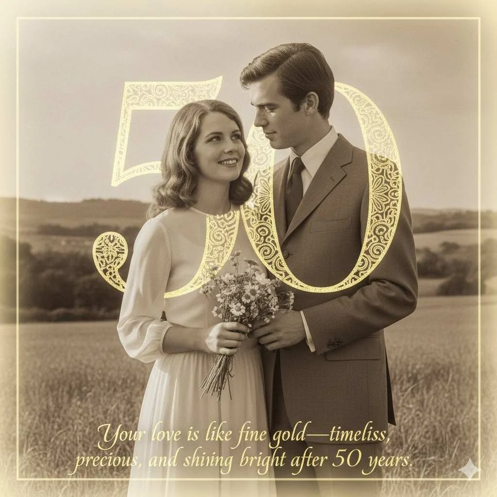 Wishes for the couple on their 50th wedding anniversary