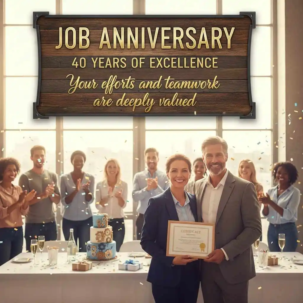 Job Anniversary Wishes for Team Members 