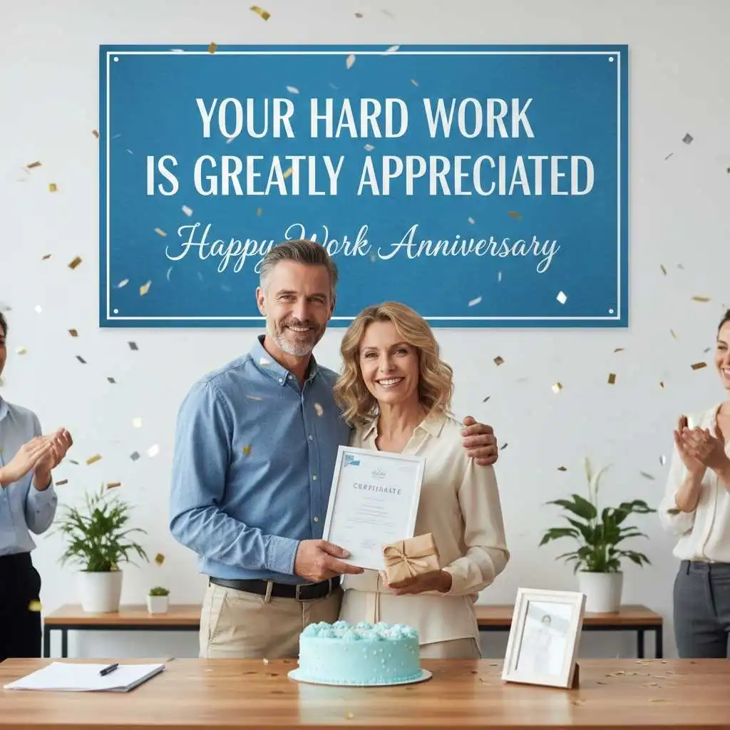 Short Work Anniversary Wishes to Employee