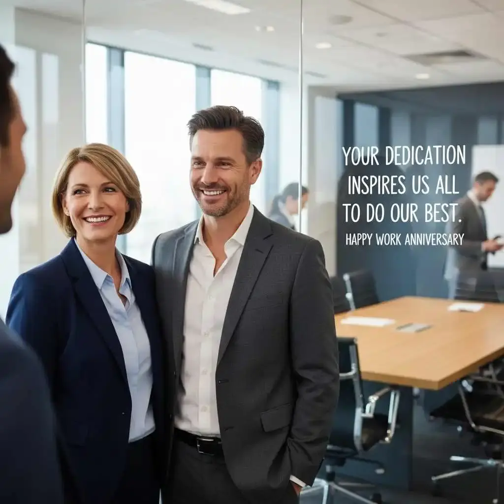 Work Anniversary Wishes to Employee from Colleague 