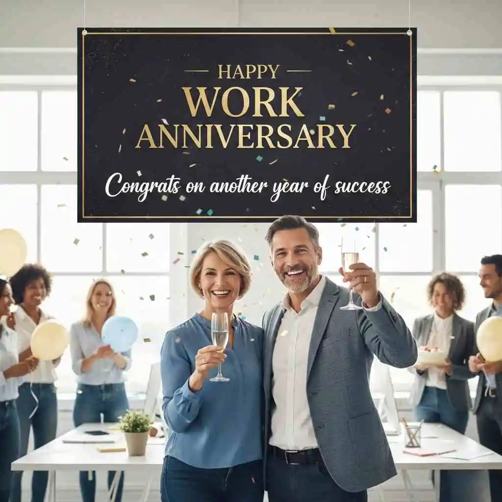 Work Anniversary Wishes Short 
