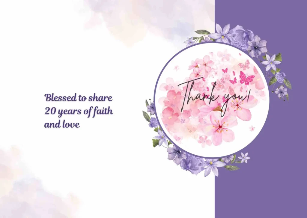 Religious & Thankful 20th Wedding Anniversary Quotes