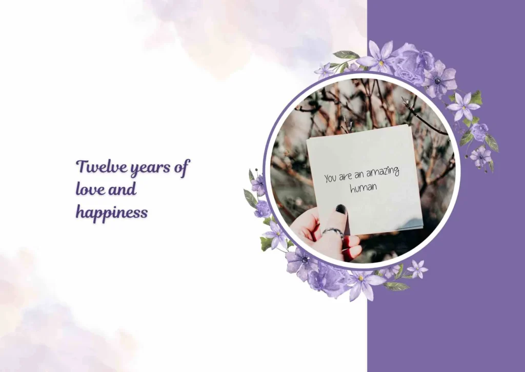 Short 12th Wedding Anniversary Quotes for Cards